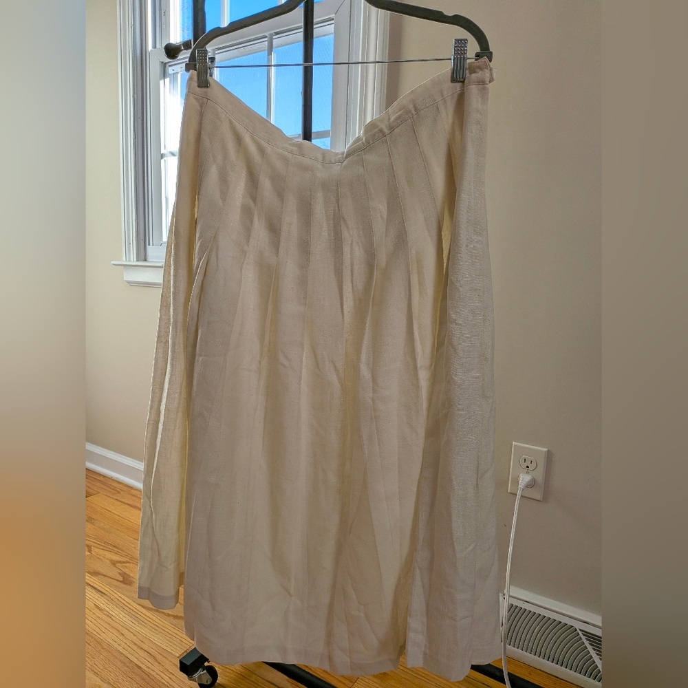 Vintage & Chic Cream A-Line Skirt